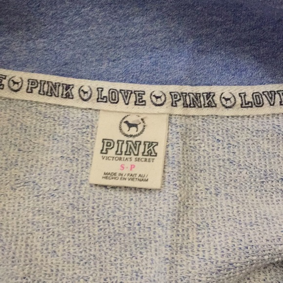 Light blue zip-up crewneck PINK sweater - Picture 5 of 6